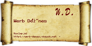 Werb Dénes névjegykártya